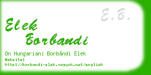 elek borbandi business card