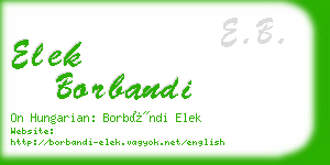 elek borbandi business card